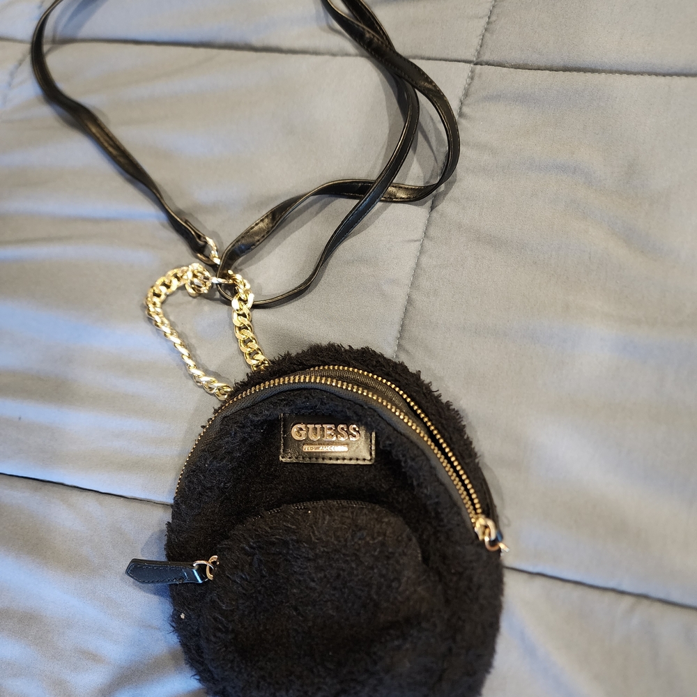 Guess Black Crossbody Bag with Gold Details